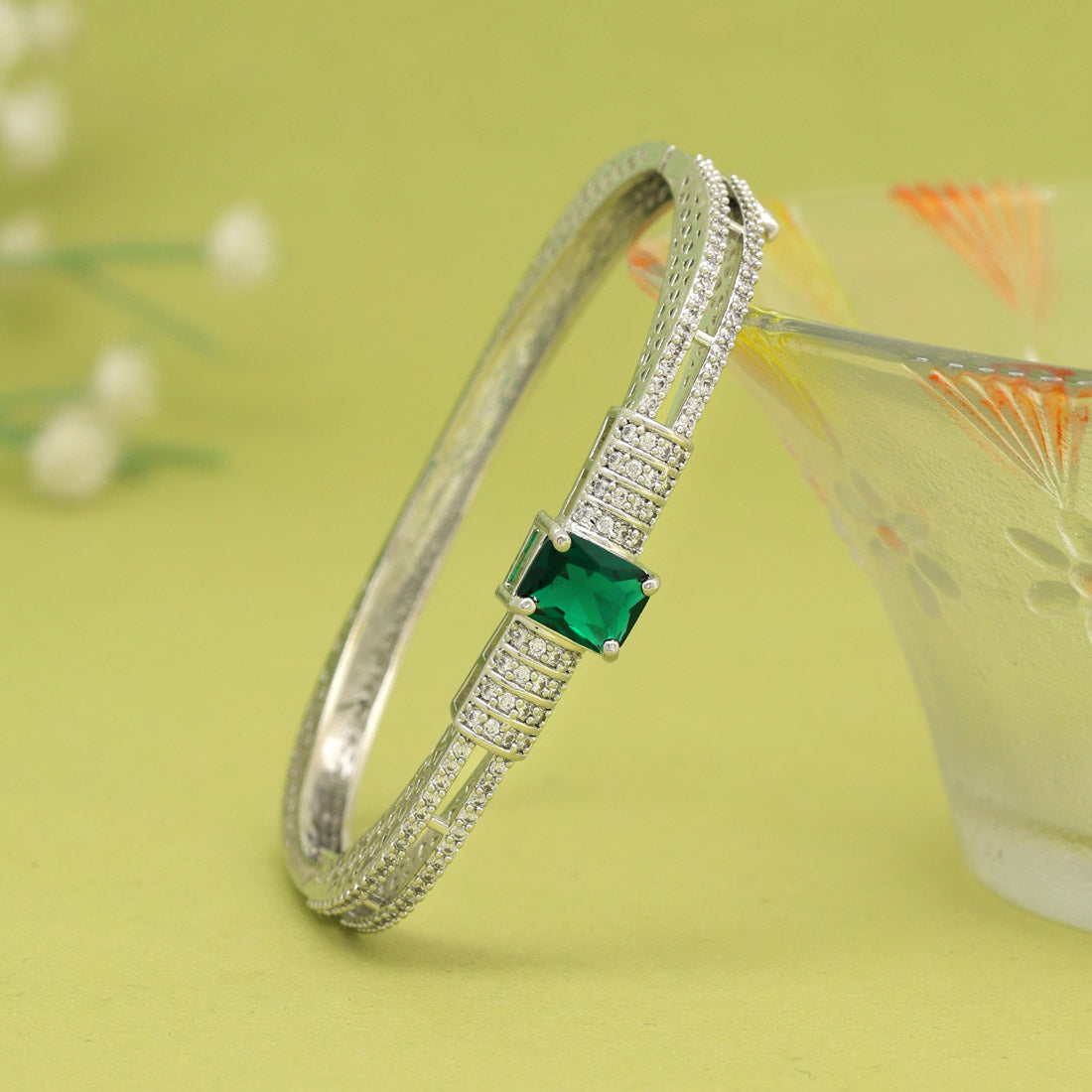 Green Color American Diamond Bracelet