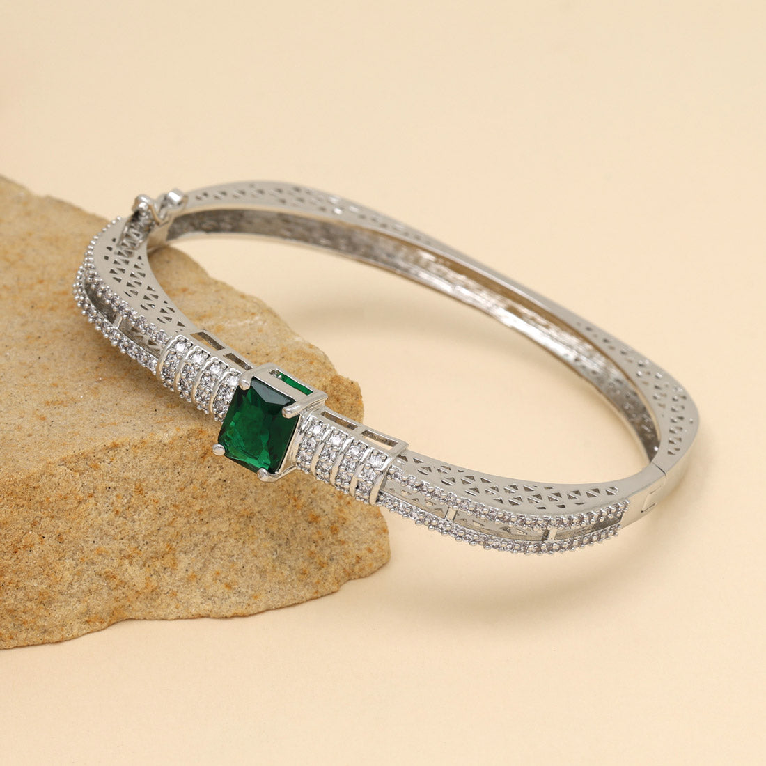 Green Color American Diamond Bracelet