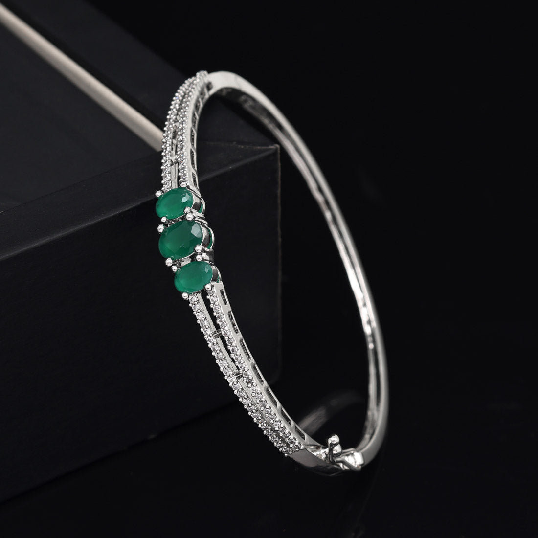 Adjustable Green American Diamond Bracelet