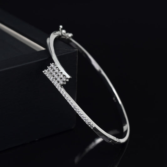 Adjustable Silver American Diamond Bracelet