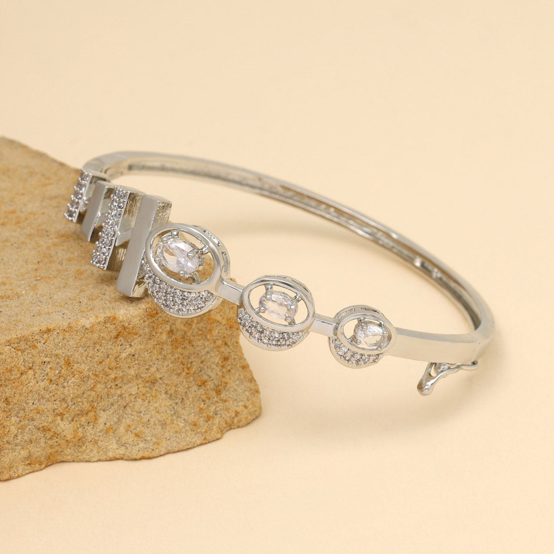 Adjustable Silver American Diamond Bracelet